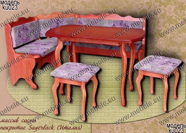 Кухонный уголок, массив сосны, модель ku023